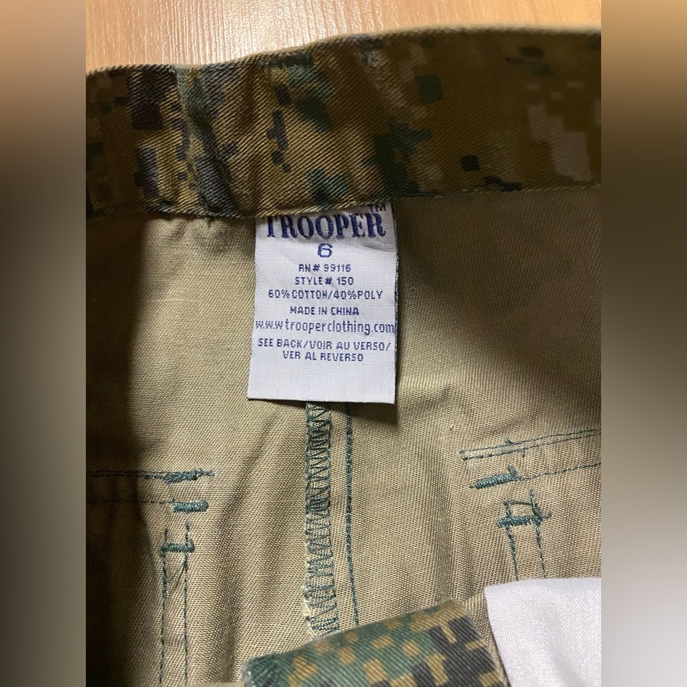 Boys Cargo Trooper Green Camo Pants 6 - Picture 7 of 7